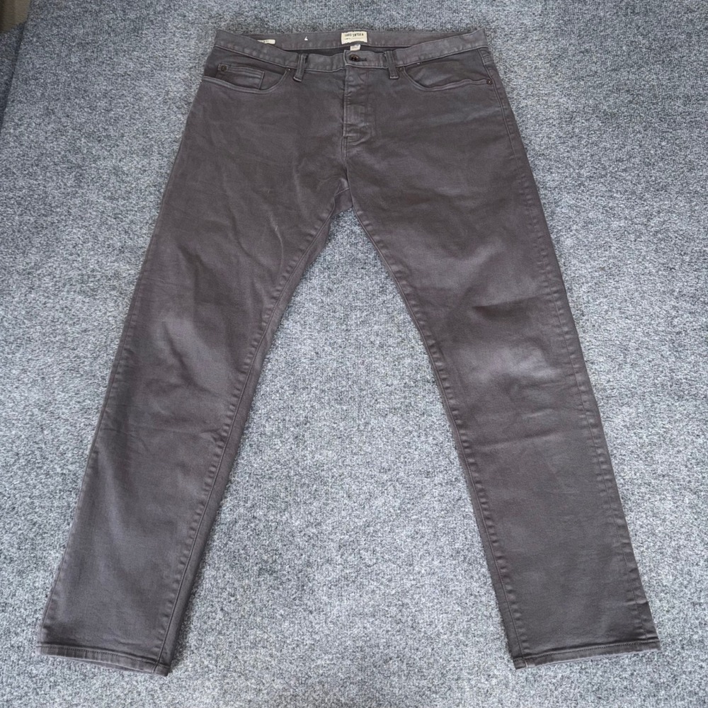 Todd Snyder Mens 36x30 Grey Slim Fit Stretch 5-Pocket Chino Pants Casual